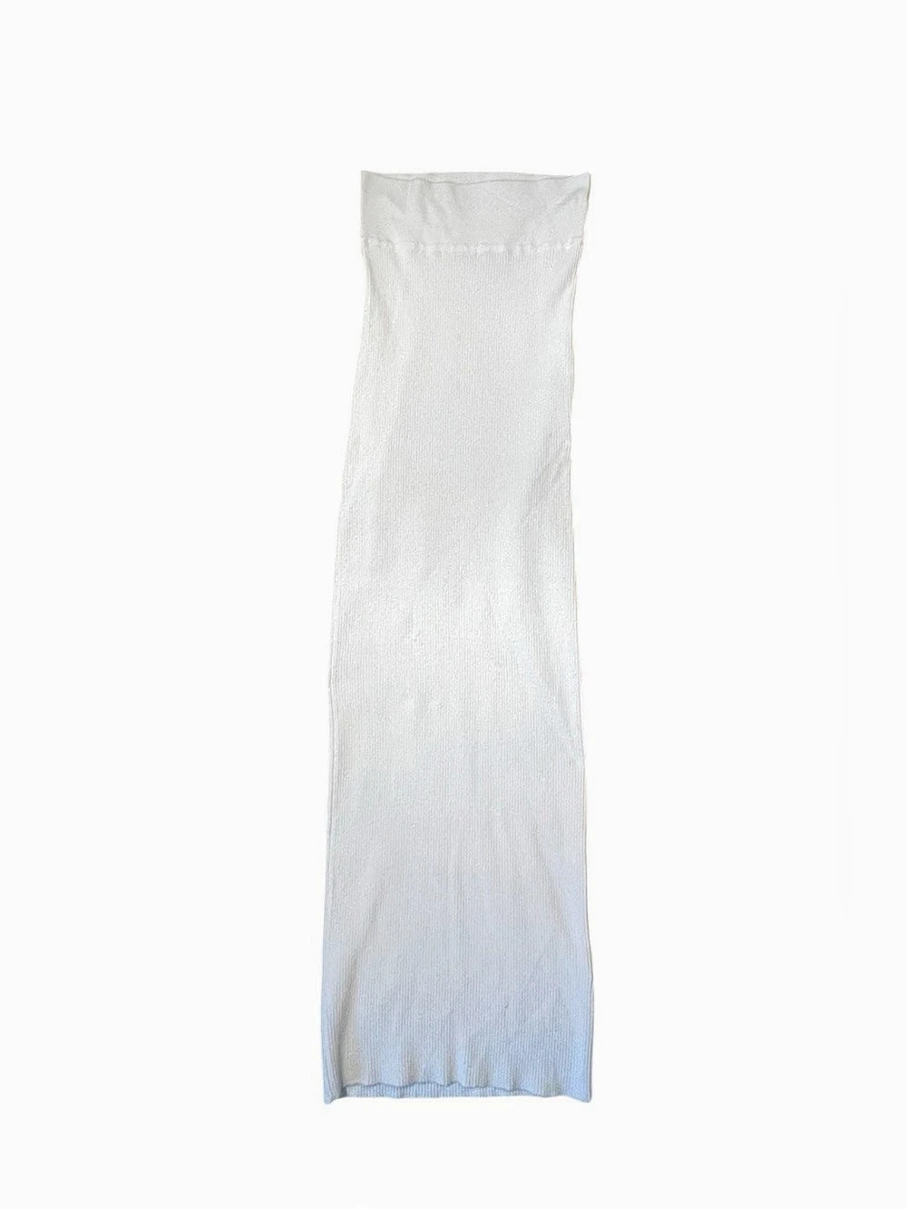 Edikted Ribbed White Maxi Skirt Small S